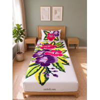 Hand Painted Rayon Bedsheet Set Single Size
